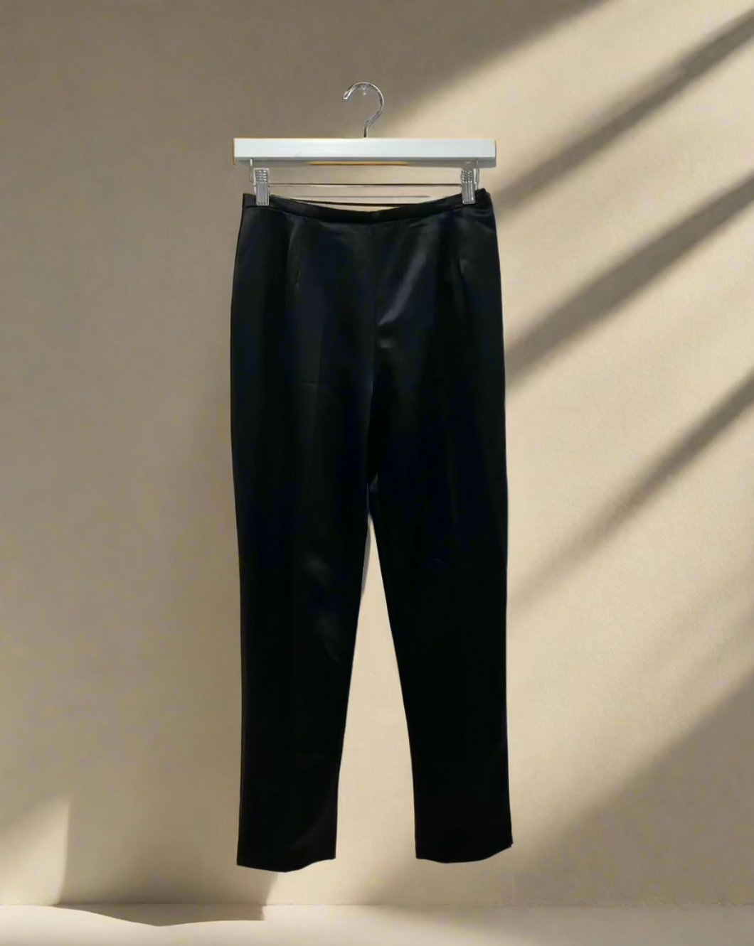 black slinky pants, valetino pants 